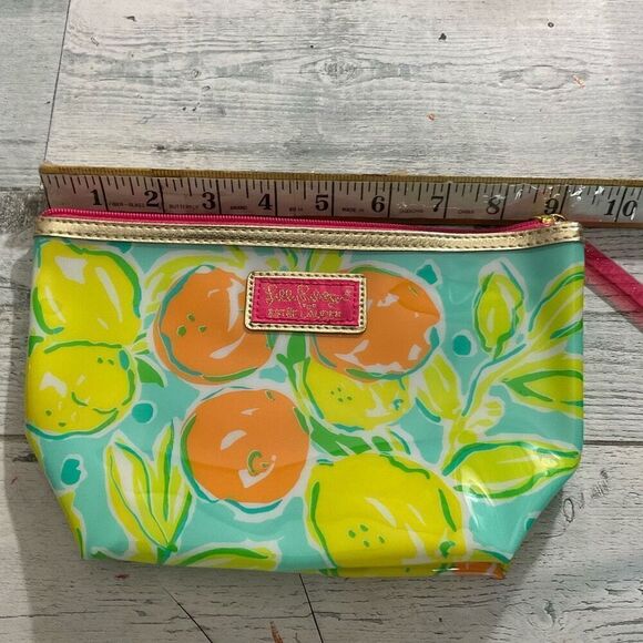 Lilly Pulitzer for Estee Lauder‎ Pink Green Lemons 10x5 inch Cosmetic Makeup Bag - Picture 7 of 7